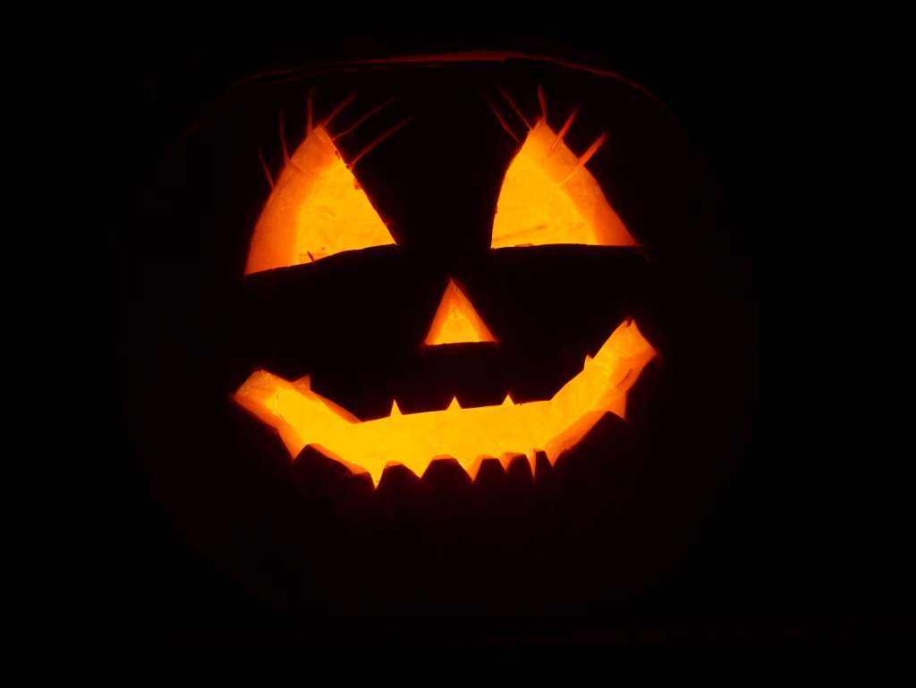 Halloween Face Black Background Wallpaper