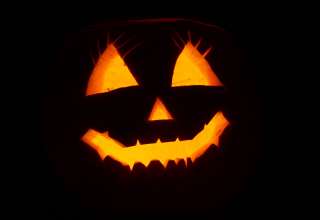 Halloween Face Black Background Wallpaper