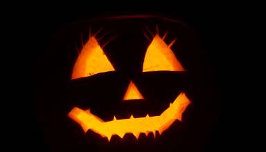 Halloween Face Black Background Wallpaper