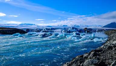 Iceland Ice Ocean Shore Wallpaper