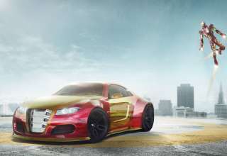 Iron Man Car Artwork Wallpaper