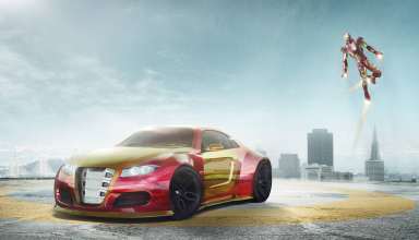 Iron Man Car Artwork Wallpaper