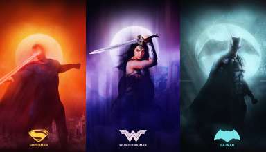 Justice League Superman, Wonder Woman, Batman Artwork Wallpaper