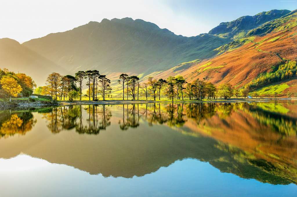 Lake Buttermere National Park Cumbria England Mountains Wallpaper