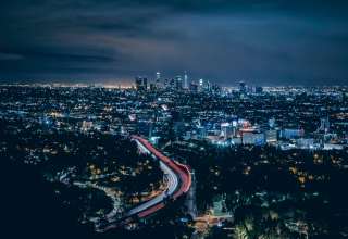 Los Angeles USA Skyscrapers Night Top View Wallpaper