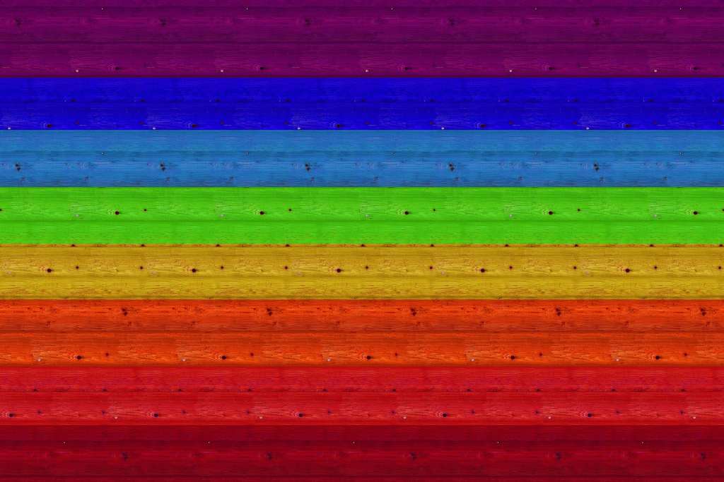 Multicolored Boards Texture Wall Rainbow Wallpaper