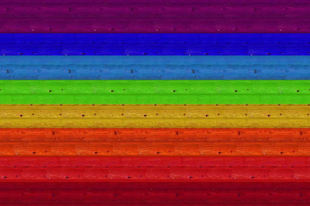 Multicolored Boards Texture Wall Rainbow Wallpaper