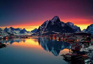 Norway Lofoten Islands Mountains Sea Sunrise 5k Wallpaper