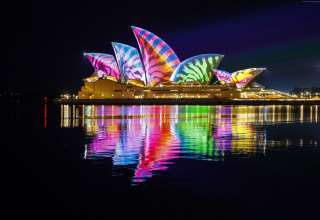 Opera House Sydney Australia Night 4k Wallpaper