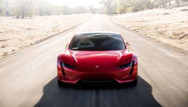 Tesla Roadster Front Look Wallpaper