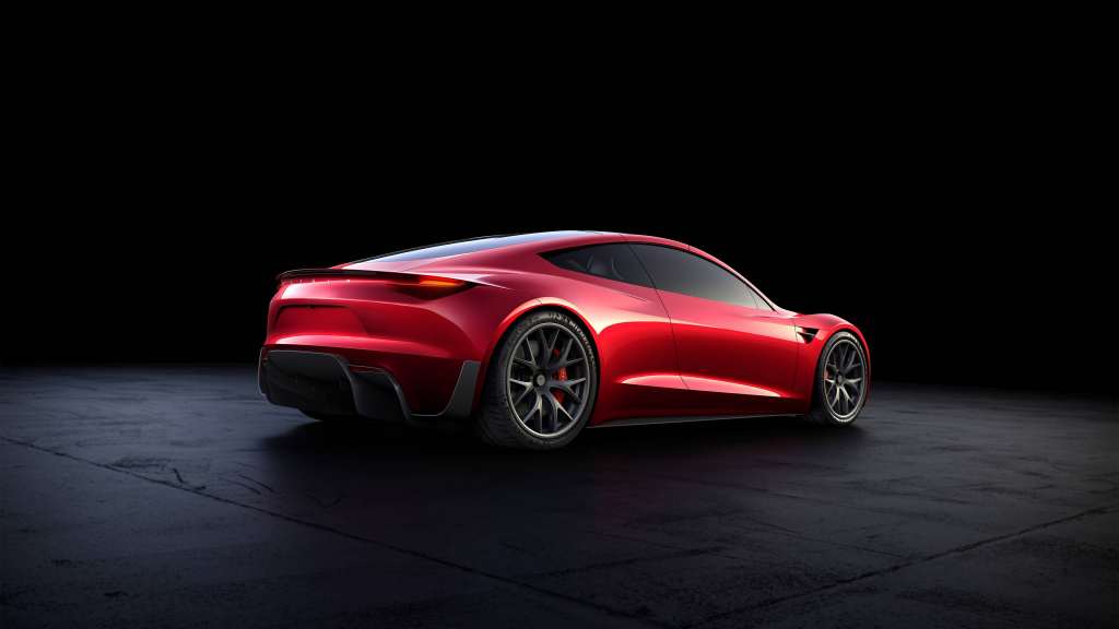 Tesla Roadster Rear Look Wallpaper