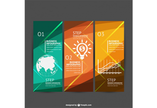 دانلود وکتور Three steps business infographics