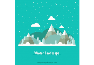 دانلود وکتور Winter snowy landscape background