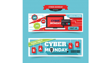 دانلود وکتور Banners of cyber monday