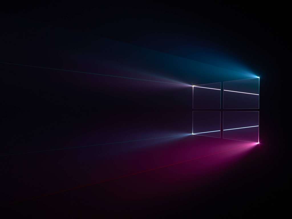 Windows 10 Logo Blue Pink Dark Wallpaper