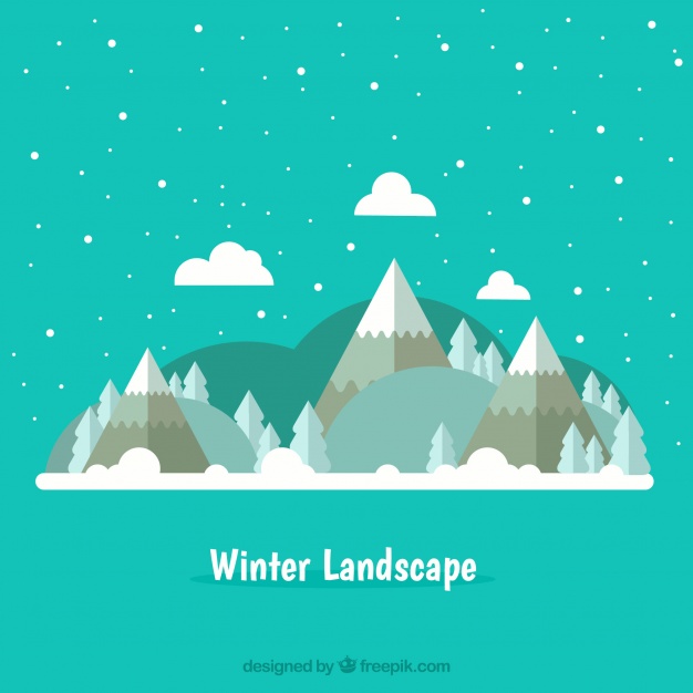 دانلود وکتور Winter snowy landscape background
