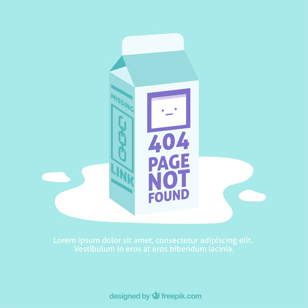 دانلود وکتور 404 error design with milk