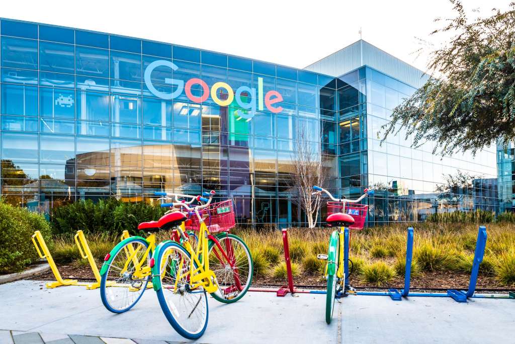 Google Headquarters with bikes on foreground