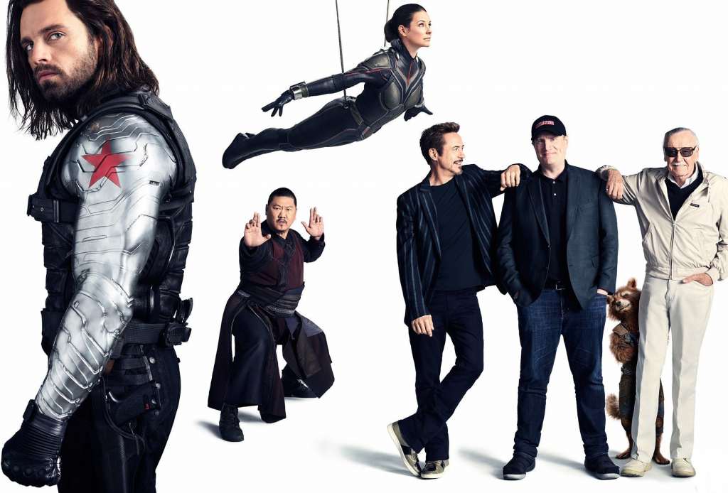 Avengers: Infinity War Bucky Barnes, Iron Man, Rocket, Hope Pym, Stan Lee, Kevin Feige Wallpaper