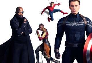 Avengers: Infinity War Captain America, Spiderman, Nick Fury Wallpaper