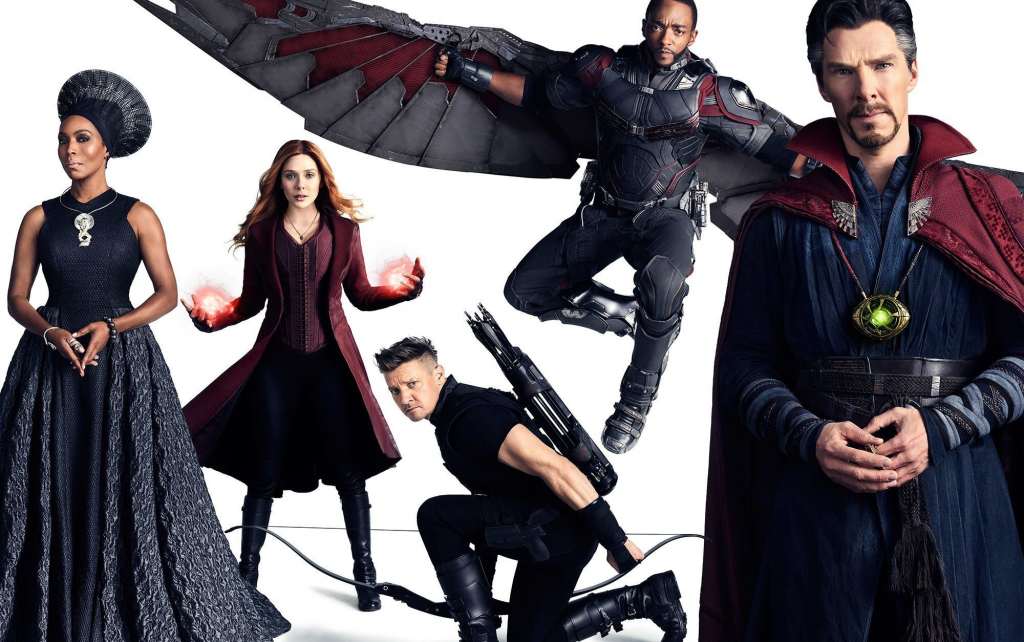 Avengers: Infinity War Doctor Strange, Falcon, Hawkeye, Scarlet Witch Wallpaper