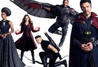 Avengers: Infinity War Doctor Strange, Falcon, Hawkeye, Scarlet Witch Wallpaper