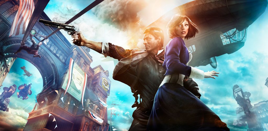 Bioshock Infinite Booker Dewitt and Elizabeth 8k Wallpaper