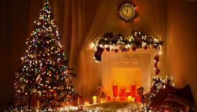 Christmas New Year Toys Tree Fireplace Decorations 4k Wallpaper