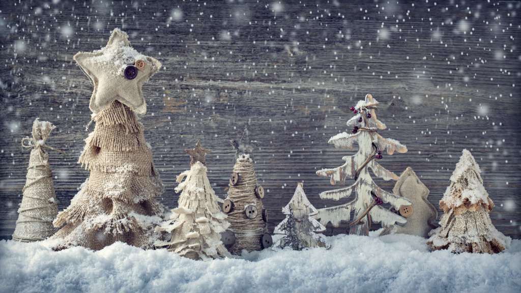 Christmas New Year Decorations Snow Wallpaper