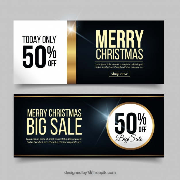 دانلود وکتور Christmas sale banners