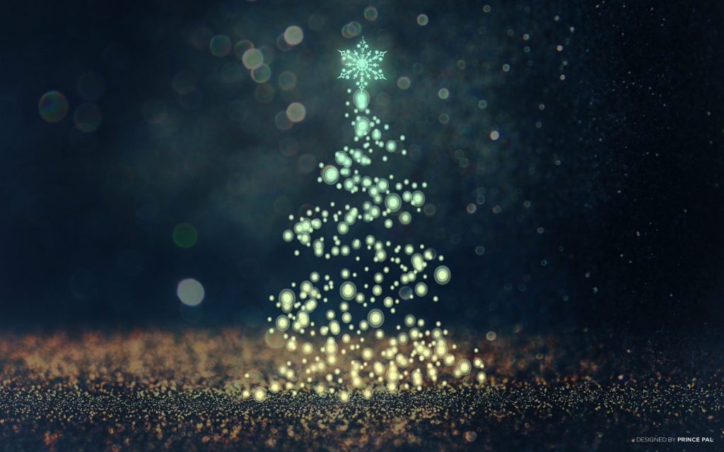 Christmas Tree Sparkles Bokeh Wallpaper