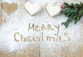Marry Christmas Holiday Cookies Powdered Sugar Branch Wallpaper