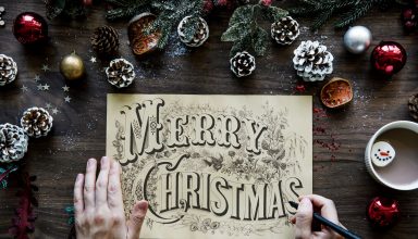 Merry Christmas Greeting Photo Wallpaper