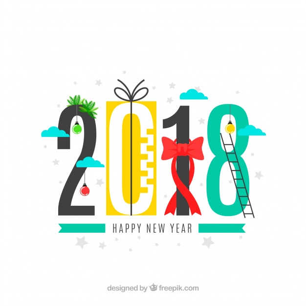 دانلود وکتور New year background 2018