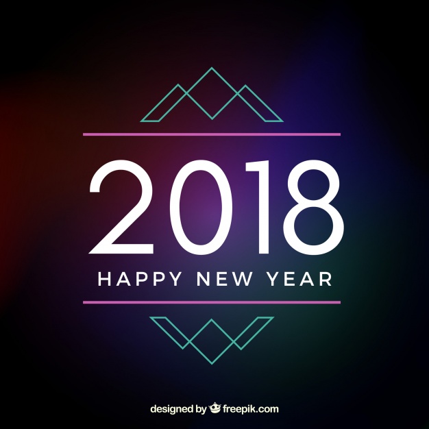 دانلود وکتور New year background 2018