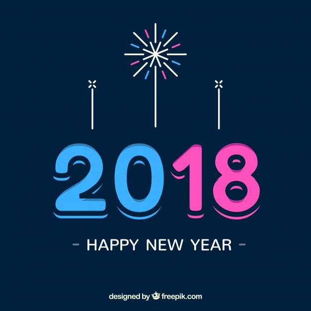 دانلود وکتور New year background 2018