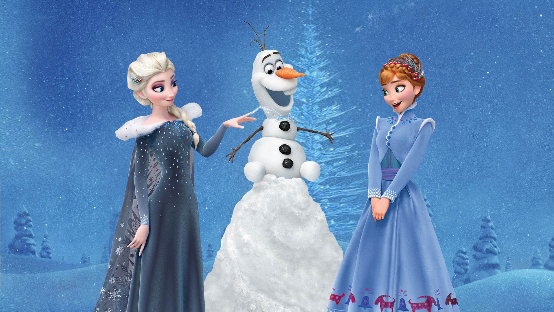 Olaf's Frozen Adventure Anna Elsa Wallpaper