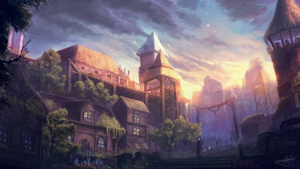 Old City Fantasy Wallpaper