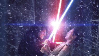 Rey and Kylo Ren Fighting With Lightsaber Wallpaper