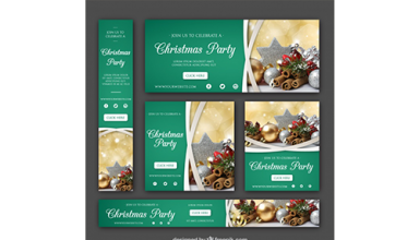 دانلود وکتور Christmas banners pack