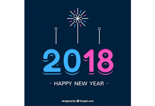 دانلود وکتور New year background 2018