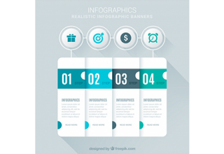 دانلود وکتور Realistic infographic steps