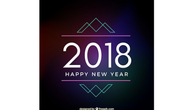 دانلود وکتور New year background 2018