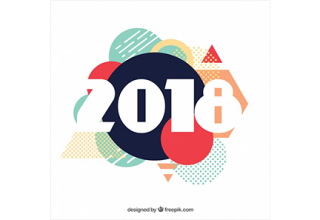 دانلود وکتور New year background 2018