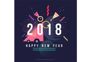 دانلود وکتور Happy new year flat background