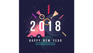 دانلود وکتور Happy new year flat background