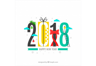 دانلود وکتور New year background 2018