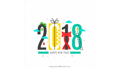 دانلود وکتور New year background 2018