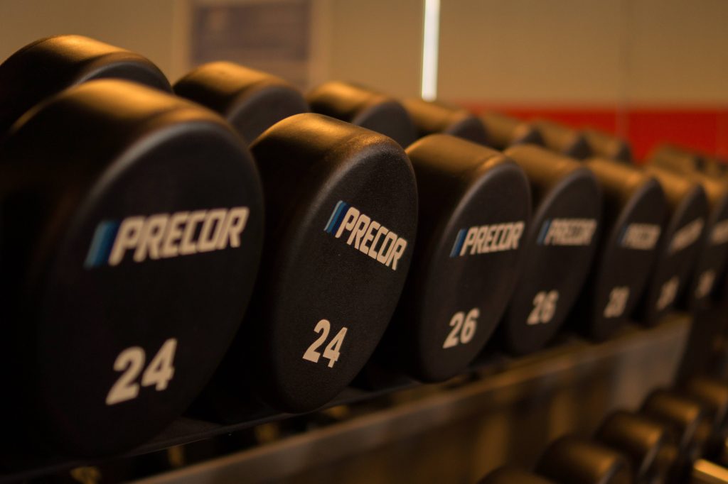 Weights in The gym Free License Wallpaper