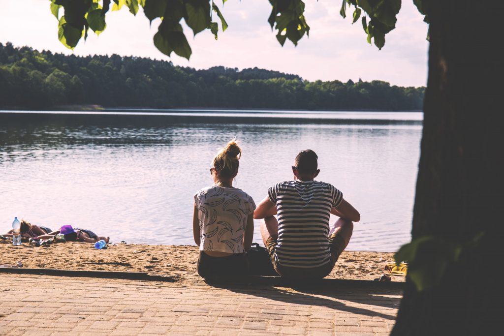 Woman and Man in White and Black Wallpaper